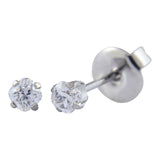 P125 - Surgical Steel Cubic Zirconia Square Clear (3x3mm)