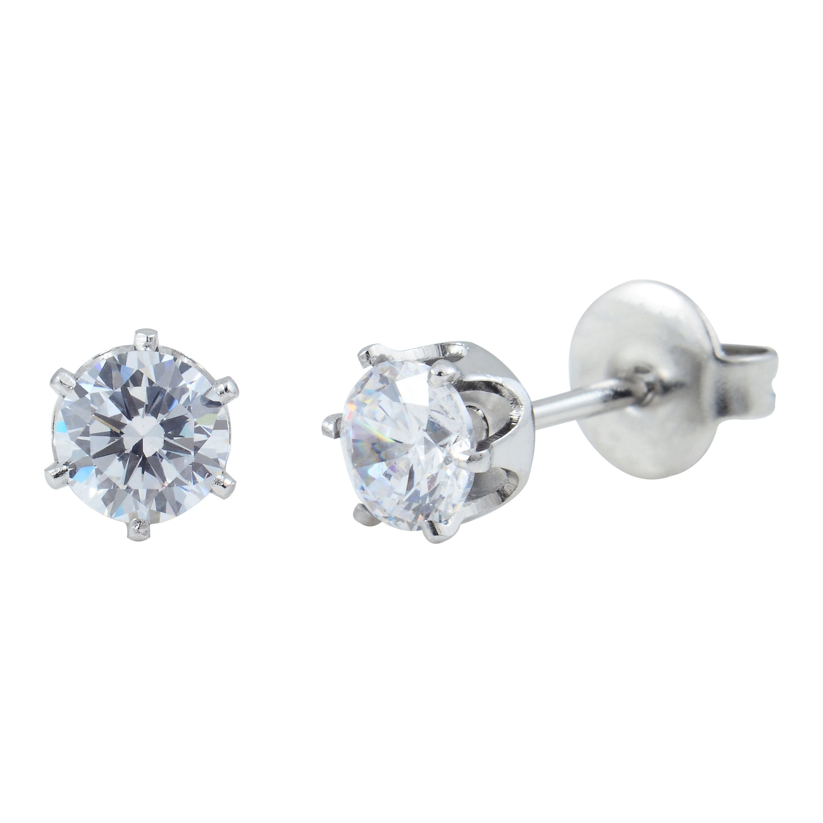 P128 - Surgical Steel Cubic Zirconia Clear (5mm)