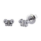 P129 - Papillon en acier chirurgical transparent (6 mm)