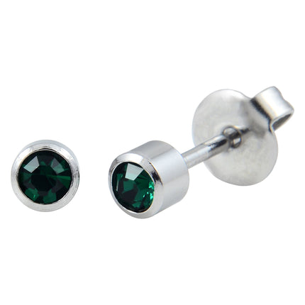 P107 - Surgical Steel Emerald (4mm)
