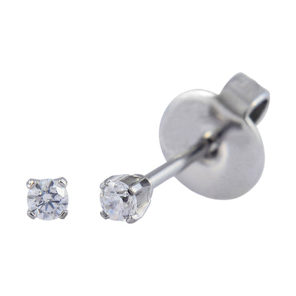 P118 - Surgical Steel Cubic Zirconia Clear (2mm)
