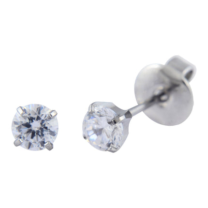 P122 - Surgical Steel Cubic Zirconia Clear (4mm)