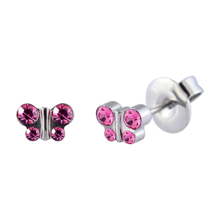 P130 - Surgical Steel Butterfly Rose (6mm)