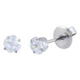 P132 - Surgical Steel Cubic Zirconia Square Clear (4x4mm)