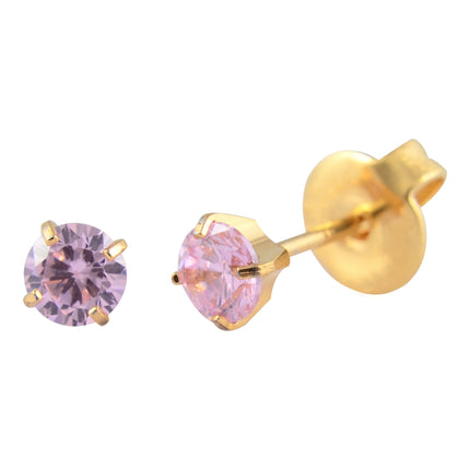P210 - Gold Plated Cubic Zirconia Pink (4mm)