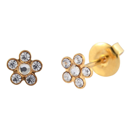 P216 - Gold Plated Daisy Clear (6mm)