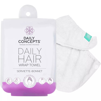 Daily Concepts Hair Wrap Towel - White (Discounted)